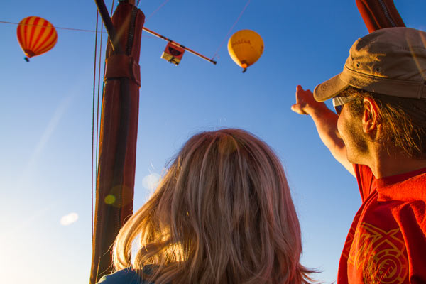 Couple enjoying the Hot Air Ballooning experience